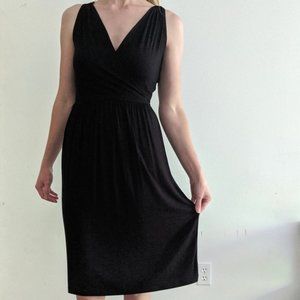 NWT Banana Republic Strappy Shoulder Black Midi Dress Women Size Extra Small XS